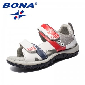 BONA New Elegant Design Children Sandals Mixed Color Boys Summer Shoes Hook & Loop Kids Beach Sandals Light Fast Free Shipping