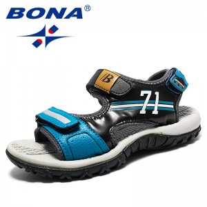 BONA New Popular Style Children Sandals Mixed Color Boys Summer Shoes Flats Heels Kids Beach Sandals Comfortable Free Shipping