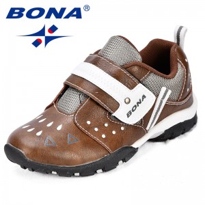 BONA New Fashion Style Children Sneakers Synthetic Mesh Boys Casual Shoes Hook & Loop Girls Leisure Shoes Fast Free Shipping