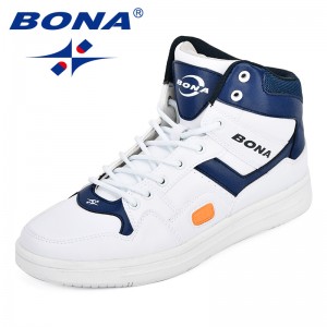 BONA Men Skateboarding Shoes Man Brand Lovers Flat With Walking Sport Shoes Outdoor Athletic Shoes Fashion Comfy Trendy Sneakers