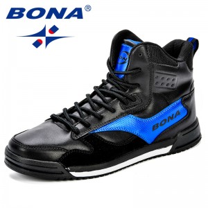 BONA New Style Men Skateboarding Shoes Man Lovers Flat With Walking Sport Shoes Microfiber Outdoor Athletic Sneakers Shoes