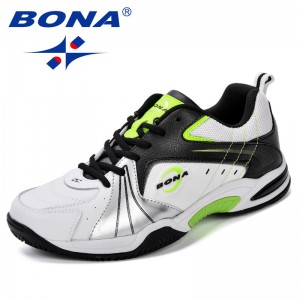 BONA New Designer Popular Style Men Tenis Shoes Leather Outdoor Jogging Shoes Athletic Shoes Lace Up Trendy Sneakers Shoes