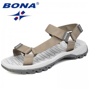 BONA New Hot Style Men Sandals Anti-Slippery Summer Shoes Men Light Weight Slippers Male Flat Heels 39.2