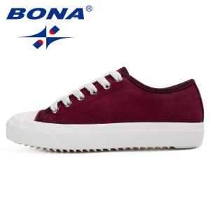 BONA New Women Skateboarding Shoes Lace Up Canvas Shoes Women Outdoor Walking Sneakers Popular Athletic Shoes For Women