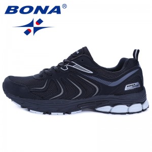 BONA  Shoes made in China Men Running Shoes Lace Up Breathable Comfortable Sneakers Outdoor Walking Footwear Men Free Shipping