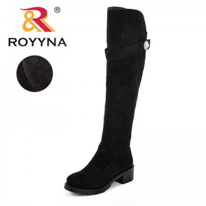 ROYYNA New Designer Sexy Over The Knee High Flock Women Snow Boots Women's Fashion Winter Thigh High Boots Trendy Woman Shoes