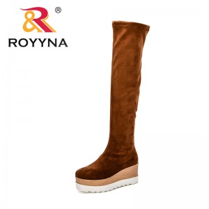 ROYYNA New Designer Popular Style Women's Fashion Knee High Boots Flock High Platform Feminimo Boots Zapatos De Mujer Botas