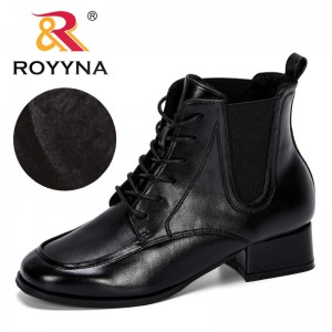 Women Boots Microfiber-Boots Winter Shoes Female Designer New ROYYNA Ankle Couple Trendy