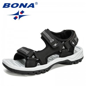 BONA 2020 New Style Leisure Outdoor Beach Men Casual Shoes High Quality Action Leather Summer Sandals Men Comfortable Footwear