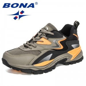 BONA 2021 New Designers Fashion Men's Chunky Sneakers Height Increasing Running Footwear Man Jogging Walking Shoes Mansculino