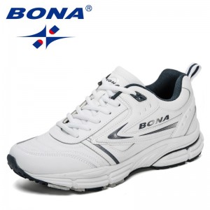 BONA 2021 New Designers Action Leather Running Shoes Men Casual Sneakers Man High Quality Outdoor Sport Athletic Footwear Trendy