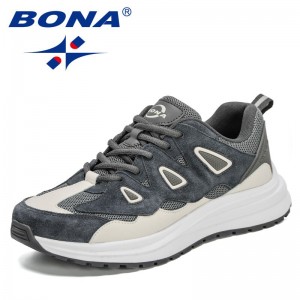BONA 2021 New Designers Comfortable Sneakers Men High Quatily Trendy Shoe Man Outdoor Walking Shoes Mansculino Zapatillas Hombre
