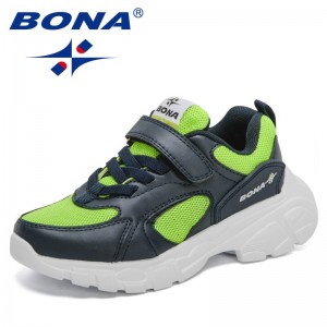 BONA 2021 New Designers Casual Sneakers Running Shoes Boys Lighted Sport Shoes Girls Jogging Walking Footwear Children Comfort