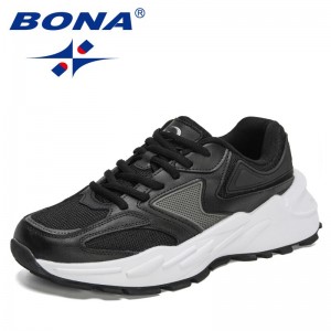 BONA 2021 New Designers Chunky Sneakers Men Running Shoes Breathable Mesh Sport Shoes Man Thick Soles Jogging Walking Shoes Male