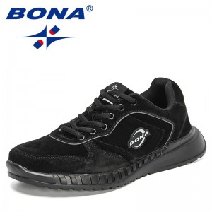 BONA 2021 New Designers Brand Suede Casual Shoes Men Walking Sneakers Man Breathable Leisure Walking Footwear Mansculino Comfy