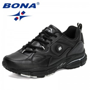 BONA 2021 New Designers Action Leather Running Shoes Men Casual Sneakers Man Light Sports Training Jogging Walking Shoes Male