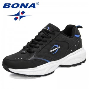 BONA 2021 New Designers Classics Action Leather Running Shoes Men Jogging Sneakers Man Casual Walking Shoes for Mansculino Comfy
