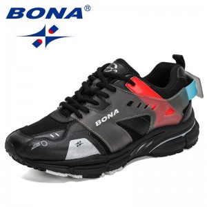 BONA 2021 New Designers Luxury Brand Air Mesh Sneakers Men Casual Shoes Walking Shoes Man Soft Chaussure Homme Zapatos de Hombre