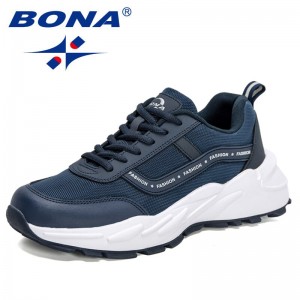 BONA 2021 New Designers Classics Sneakers Men Luxury Brand Loafer Platform Breathable Walking Shoes Mansculino Zapatillas Hombre