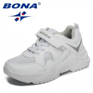 BONA 2021 New Designers Trendy Sport Shoes Child Leisure Trainers Casual Kids Sneakers Brand Jogging Walking Footwear Child Soft