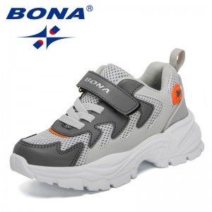 BONA 2021 New Designers Sports Shoes Children Running Walking Shoes Boys Breathable Soft Sole Casual Light Sneakers Shoes Girls