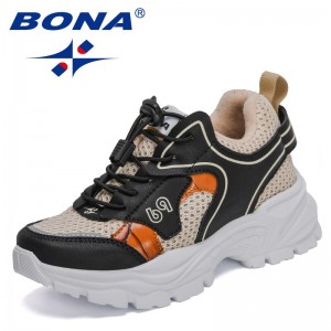 BONA 2021 New Designers Children Shoes Breathable Comefortable Kids Sneakers Fashion Casual Sports Shoes Child Sport Footwear