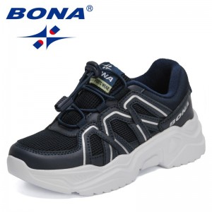 BONA 2021 New Designers Sports Shoes Running Shoes Children Leisure Breathable Outdoor Kids Shoes Lightweight Sneakers Child