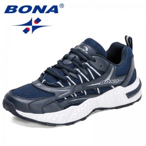 BONA 2021 New Designers Lightweight Sneakers Men Fashion Casual Walking Shoes Man Breathable Running Tennis Shoes Mansculino