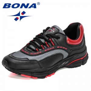 BONA 2021 New Designers Light Running Shoes Men Comfortable Casual Sneakers Man Breathable Wear-resistant Outdoor Walking Shoes