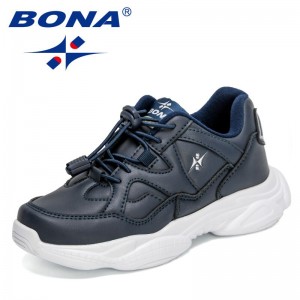 BONA 2021 New Designers Sports Shoes Children Running Shoes Child Breathable Outdoor Walking Shoes Kids Lightweight Sneakers