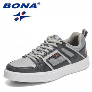 BONA 2021 New Designers Classics Skateboarding Shoes Men Luxury Brand Sneakers Man Breathable Lace Up Comfy Leisure Footwear