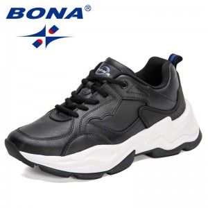 BONA 2021 New Designers Action Leather Running Shoes Men Casual Sneakers Man Non-slip Wear-resistant Walking Shoes Mansculino