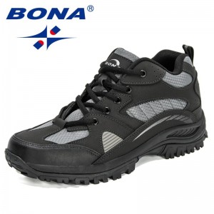 BONA 2021 New Designers Classics Hiking Shoes Men Wear-resistant Outdoor Hunting Shoes Man Sport Trekking Walking Footwear Comfy