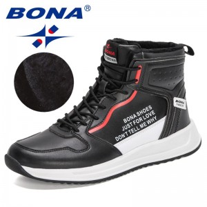 BONA 2022 New Designers Brand Winter Boots Men Warm Trend Casual High Top Shoes Man Plush Sneaker Snow Outdoor Boots Mansculino