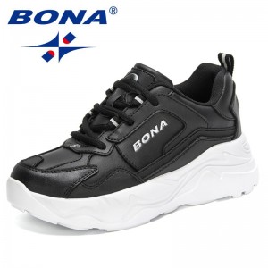 BONA 2021 New Designers Luxury Brand Shoes Women Flats Sneakers Platform Shoes Ladies Breathable Casual Shoes Zapato Mujer Comfy