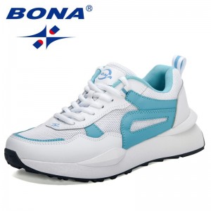 BONA 2021 New Designers Trendy Sneakers Women High Heels Platform Walking Shoes Woman Luxury Brand Leisure Footwear Comfortable