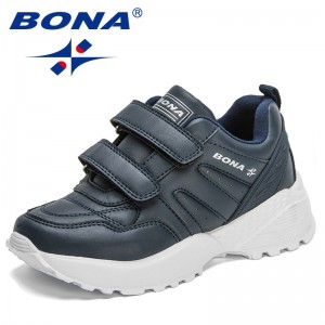 BONA 2021 New Designers Classics Sneakers Lightweight Running Tennis Shoes Children Anti-slip Wear-resistant Casual Shoes Child