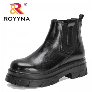 ROYYNA 2022 New Designers Luxury Brand Boots Women Ankle Boots Chunky Winter Shoes Woman Platform Ankle Boots Slip On Feminimo