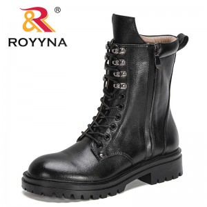 ROYYNA 2022 New Designers Autumn Winter High Top Boots Women Zip Warm Shoes Flat Platform Ankle Boots Woman Round Toe Footwear