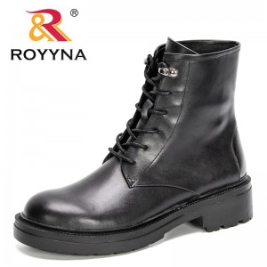 ROYYNA 2022 New Designers Genuine Leather Soft Boots Women Fashion Mid-Calf Boots Ladies Winter Elastic Black Boots Feminimo