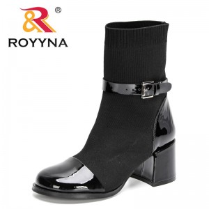 ROYYNA 2022 New Designers Mid-Calf Boots Autumn High Heels Boots Women Fashion Sexy High Top Boots Ladies Winter Shoes Feminimo