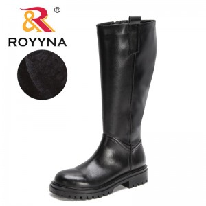 ROYYNA 2022 New Designers Over The Knee Boots Women Thick Heels Short Plush Winter Shoes Ladies Zippers Long Soft Boot Feminimo