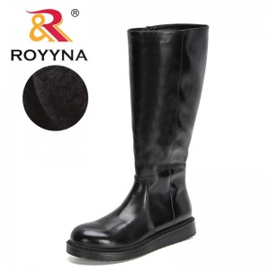 ROYYNA 2022 New Designers Over The Knee Boots For Women Short Plush Winter Fashion Boots Ladies Zippers Black Long Boots Woman