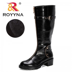 ROYYNA 2022 New Designers Over The Knee Boots Women Winter Warm Short Plush Shoes Ladies Elegant Zipper High Boots Feminimo Soft
