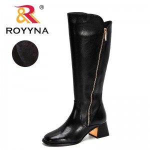 ROYYNA 2022 New Designers Brand Luxury Casual Short Plush Boot Women Zipper Fashion Chunky Heel High Fashion Warm Boots Feminimo