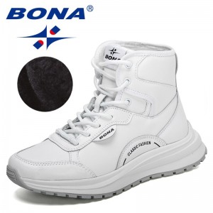 BONA 2022 New Designers High Top Plush Sneakers Women Snow Ankle Boots Ladies Warm Platform Anti-Slip Comfy Footwear Feminimo