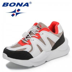BONA 2022 New Designers Classics Sports Shoes Children Fashion Brand Casual Breathable Outdoor Sneakers Boys Girls Running Shoes