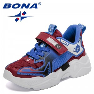 BONA 2022 New Designers Popular Sneakers Sport Shoes Child Rubber Leisure Trainers Casual Shoes Kids Brand Trendy Sport Shoes