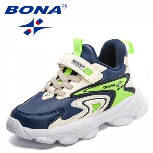 BONABONA 2022 New Designers Fashion Sneakers for Boys Girls Tennis Shoes Children Breathable Sports Lightweight Running Shoes Comfy