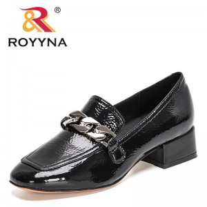 ROYYNA 2022 New Designers Classics Party Prom Square Heeled Pumps Women Basic Concise Pumps Ladies Brand Round Toe Loafers Soft